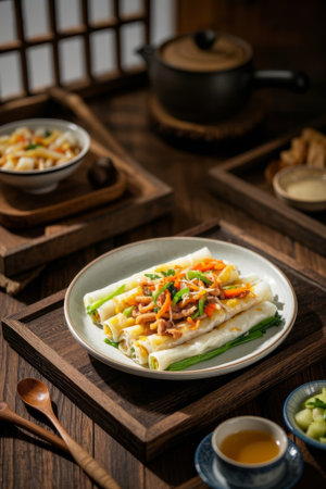 Delicious rice noodles for the Chinese tableの素材