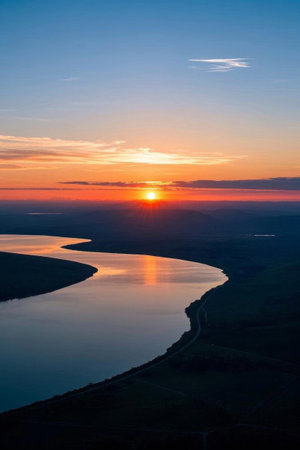 Panoramic view of the river sunrise natural sceneryの素材