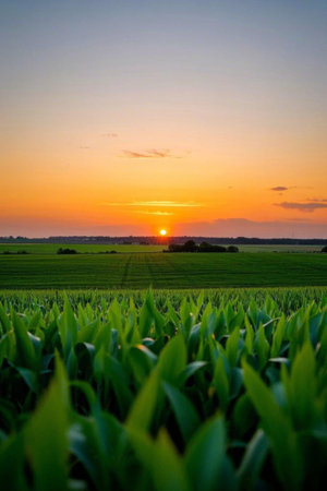 Sunset scene in the fieldsの素材