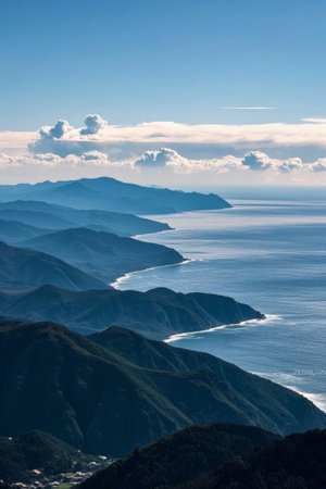 Natural scenery connected by mountains and seasの素材
