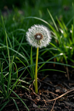 Dandelion close up nature sceneの素材