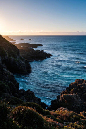 Coastal rocks and marine landscapeの素材