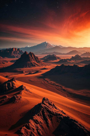 Panoramic view of desert natureの素材