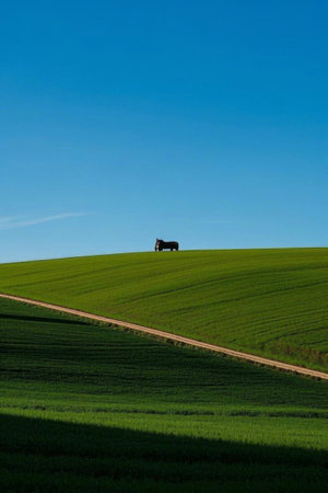 Lone Horse in Green Fieldsの素材