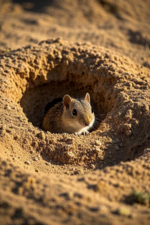 Close up of rodents at the cave entranceの素材