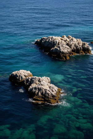 Natural landscape of reefs in the seaの素材