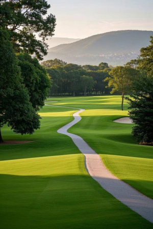 Outdoor golf course natural sceneryの素材