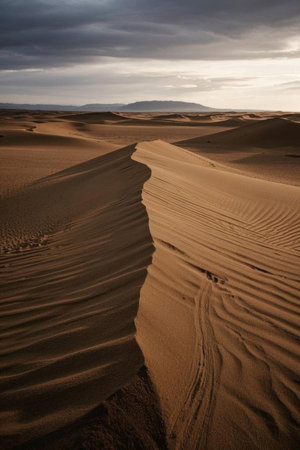 Vast desert sand dunes natural sceneryの素材