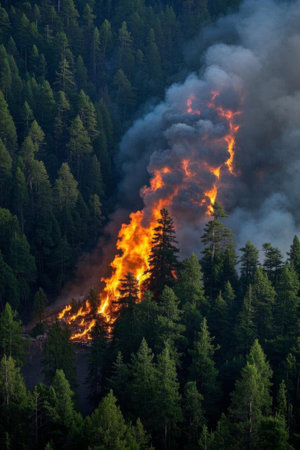 Forest wildfires spreadの素材