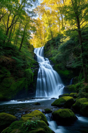 Waterfall natural landscape in forestの素材