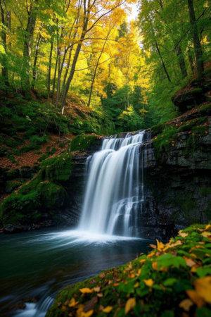 Waterfall in the forest natural sceneryの素材