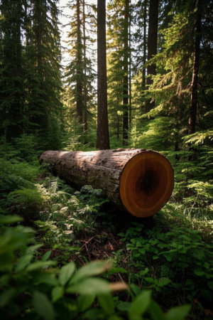 Giant trees falling in the forestの素材