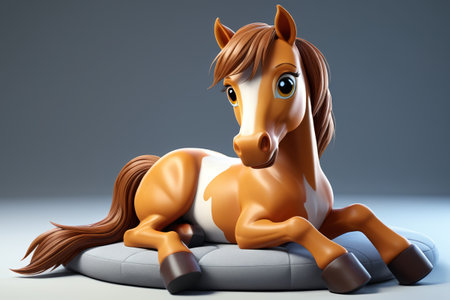 Cartoon pony lying posture materialの素材