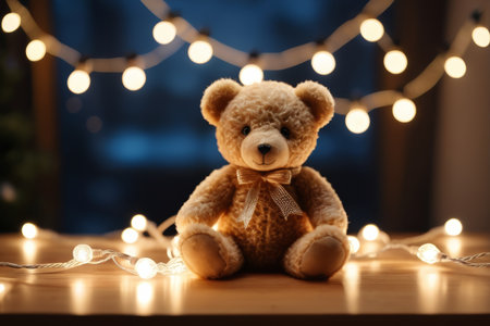 Bear doll with string light decorationの素材