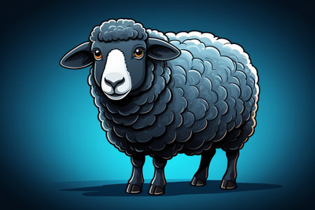 Cartoon Sheep Illustrationの素材