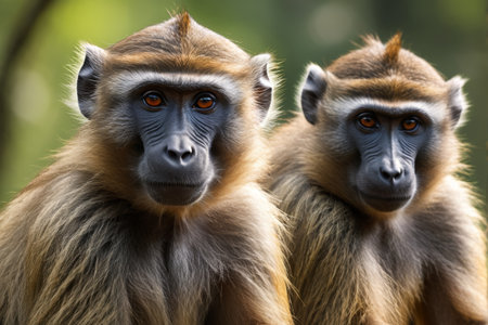 Close up of two monkeysの素材