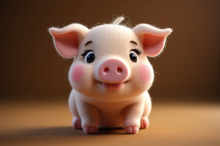Cute cartoon piggy close upの素材