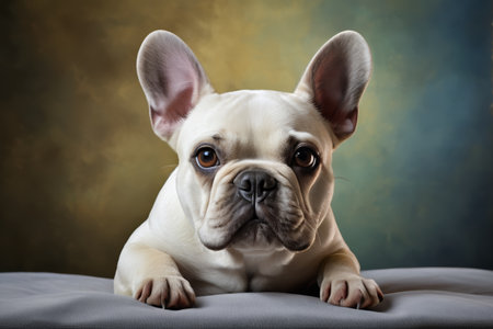 Pet material for a French Bulldog lying on its stomachの素材