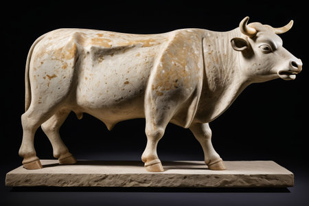 Close up of the cow sculptureの素材