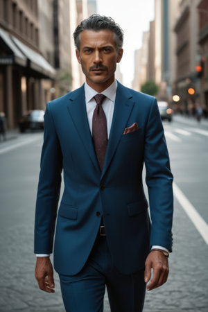 Business men in suits on the streetの素材