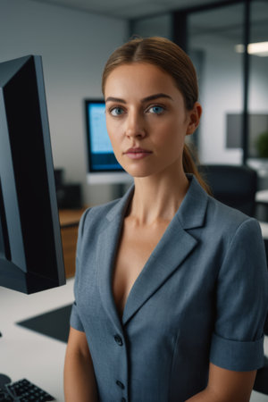 Working women in office environmentsの素材