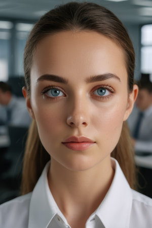 Portrait of young women in officeの素材