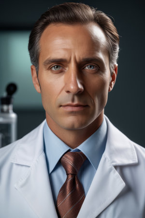 Close up of a male doctor's career portraitの素材