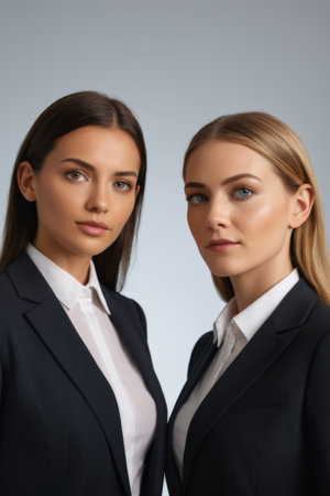 Business image photos of two professional womenの素材