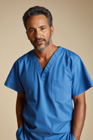 Male medical staff in surgical gownsの素材