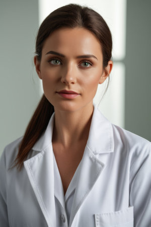 Bust portrait of a female doctorの素材