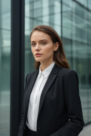 Outdoor young businesswoman professional image photoの素材