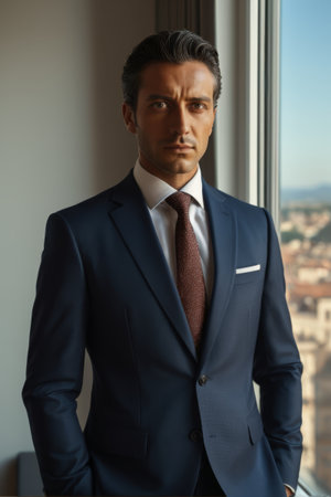 Portrait of a business man in a suitの素材