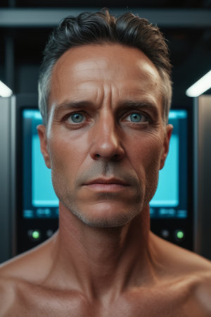 Close up of male portraitsの素材