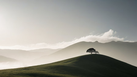 Lone trees on the hillsの素材