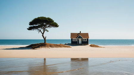 Beachside cabin and lonely treeの素材