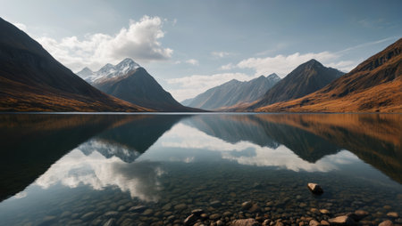 Natural scenery with mountains and riversの素材