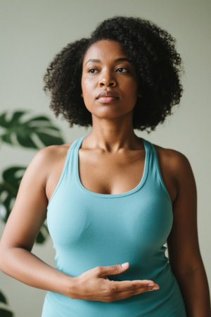 African American women's home health status displayの素材