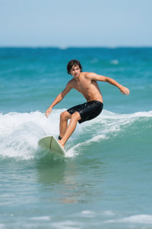 Man surfing at seaの素材