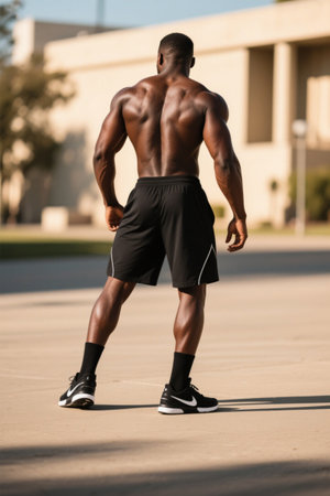 Muscular male back for outdoor fitnessの素材