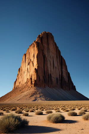 Isolated rocky landscape in the desertの素材