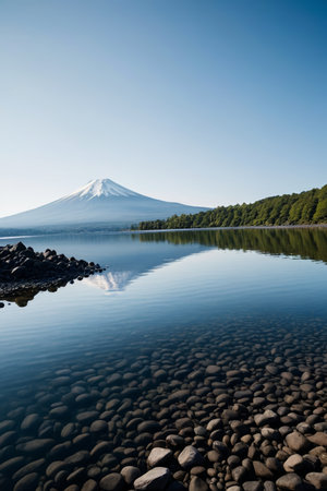 Natural Landscape of Mount Fuji Lake, Japanの素材
