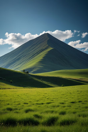 Green hills and grasslands natural landscapeの素材
