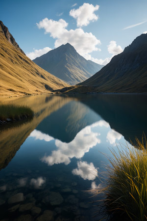 Mountain lake natural sceneryの素材