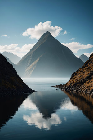 Natural scenery with mountains and riversの素材