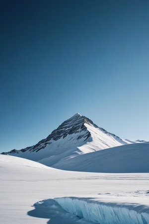 Snow Mountain Blue Sky Natural Sceneryの素材