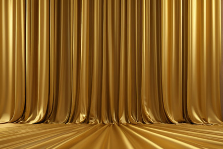 Golden curtain stage background materialの素材