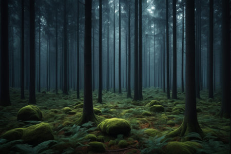 Misty forest landscapeの素材