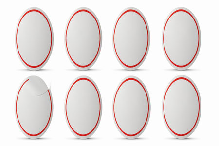 Oval blank sticker display materialの素材