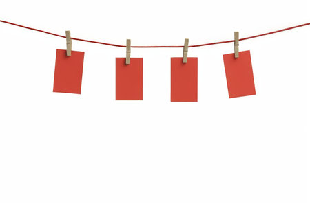 Red Paper Strip Lanyard Display Designの素材