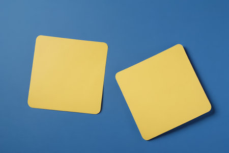 Yellow square material on blue backgroundの素材